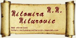 Milomira Milurović vizit kartica